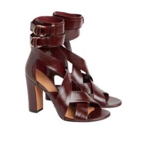 8.5 Brown strappy high-heel sandals